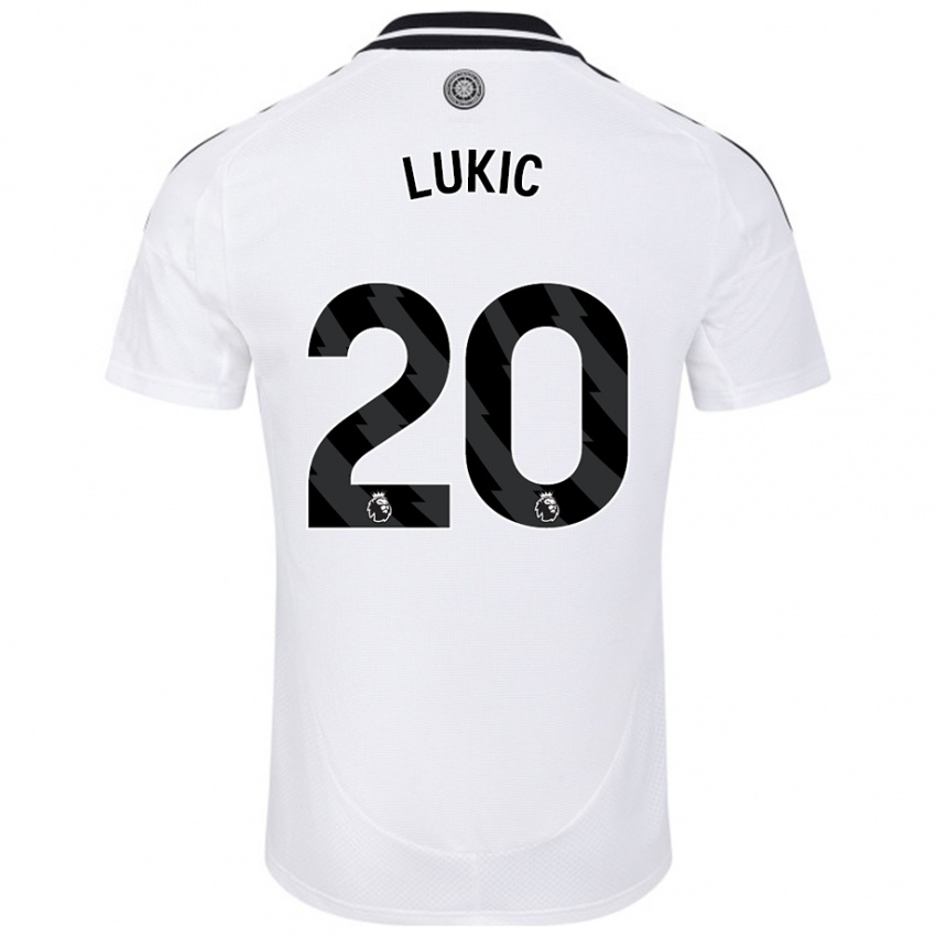 Uomo Maglia Saša Lukić #20 Bianco Kit Gara Home 2024/25 Maglietta