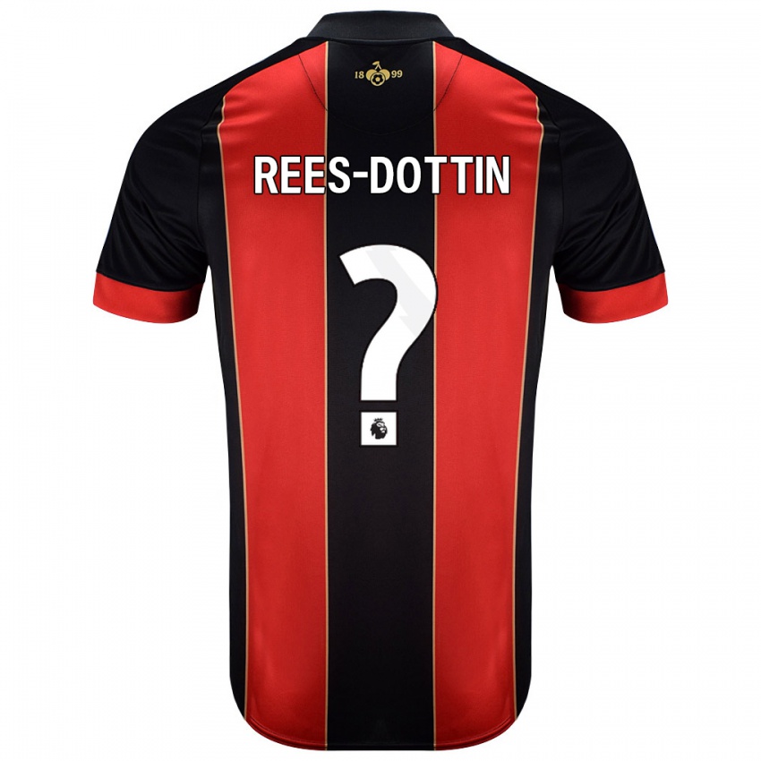 Uomo Maglia Remy Rees-Dottin #0 Rosso Nero Kit Gara Home 2024/25 Maglietta