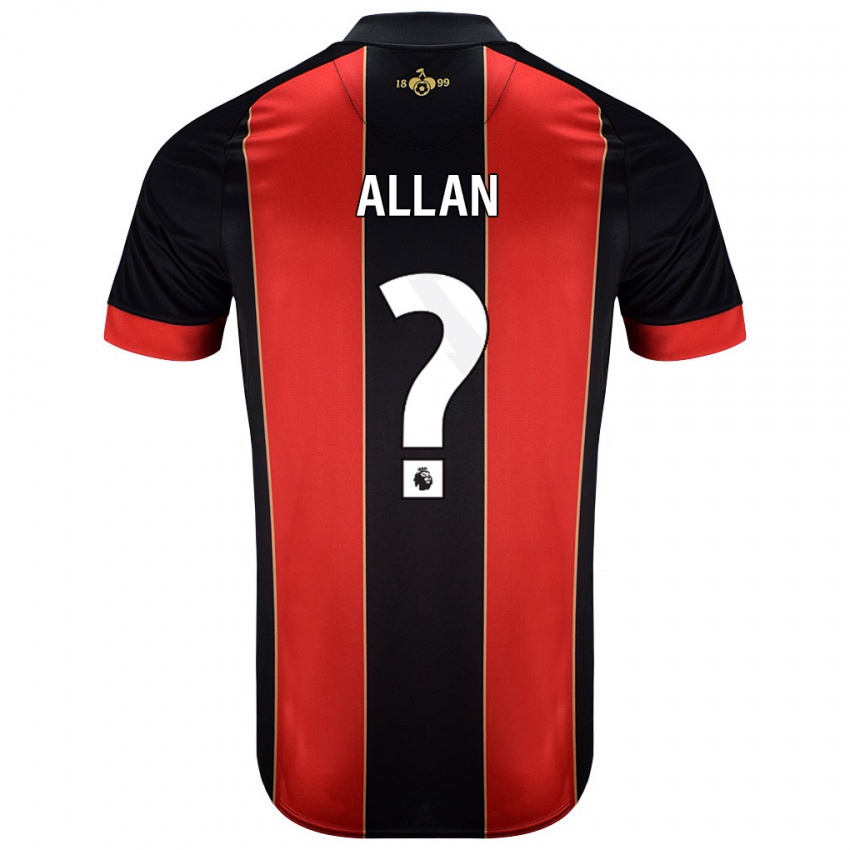 Uomo Maglia Mack Allan #0 Rosso Nero Kit Gara Home 2024/25 Maglietta