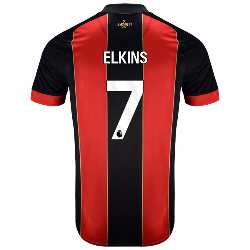 Uomo Maglia Elle Elkins #7 Rosso Nero Kit Gara Home 2024/25 Maglietta