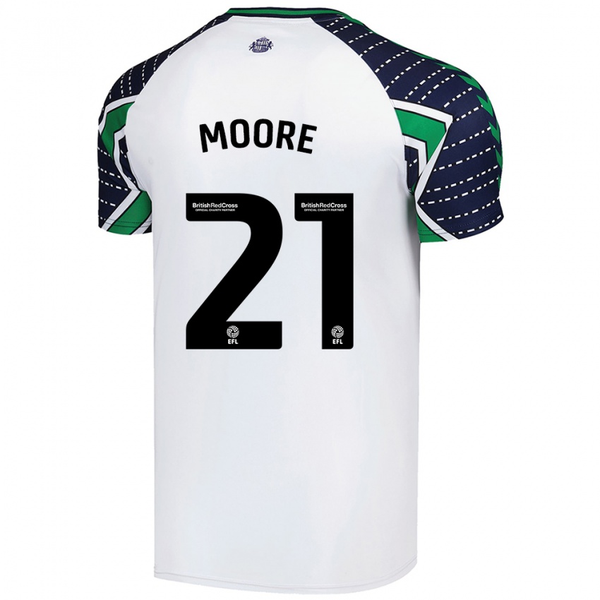 Uomo Maglia Simon Moore #21 Bianco Kit Gara Away 2024/25 Maglietta