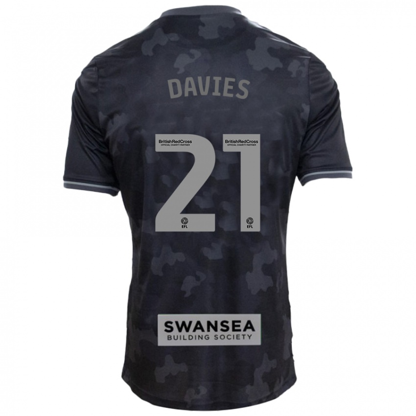 Uomo Maglia Laura Davies #21 Nero Kit Gara Away 2024/25 Maglietta