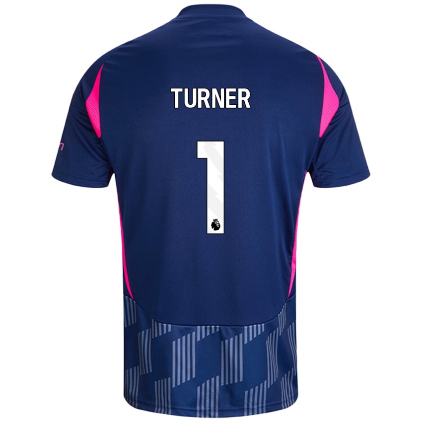 Uomo Maglia Matt Turner #1 Blu Royal Rosa Kit Gara Away 2024/25 Maglietta