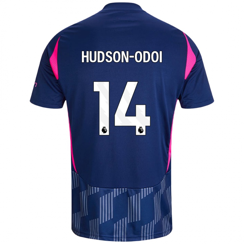 Uomo Maglia Callum Hudson-Odoi #14 Blu Royal Rosa Kit Gara Away 2024/25 Maglietta