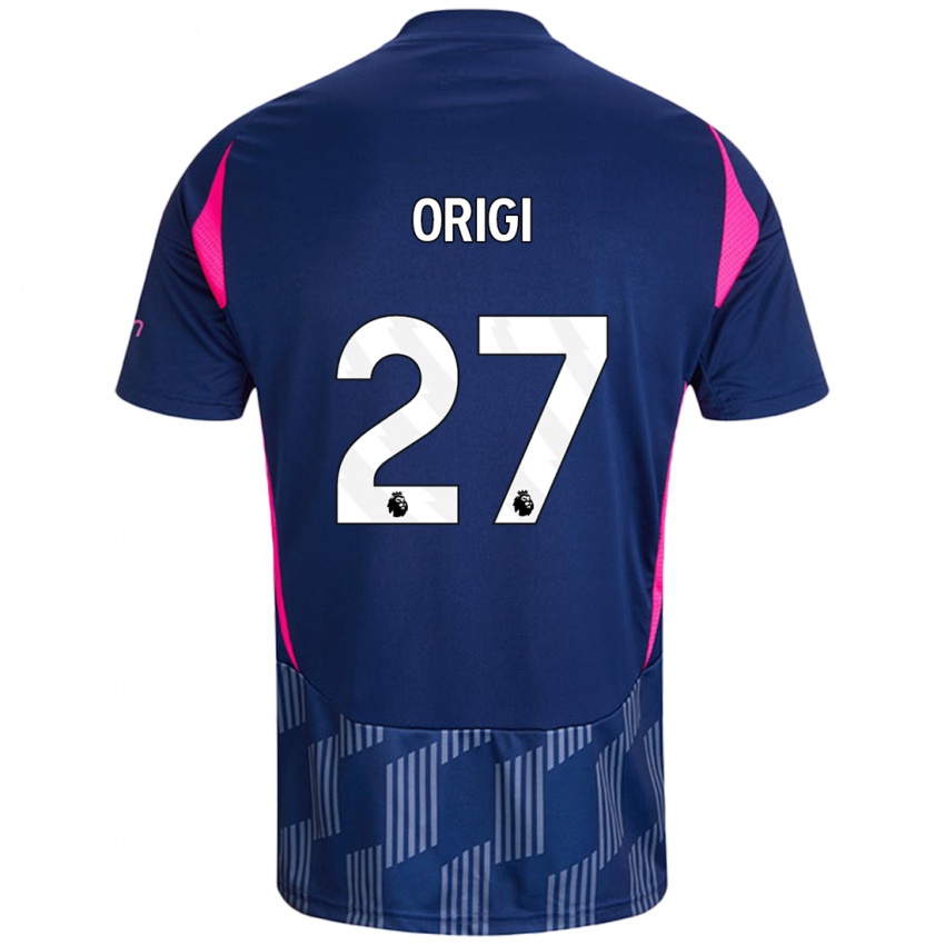 Uomo Maglia Divock Origi #27 Blu Royal Rosa Kit Gara Away 2024/25 Maglietta