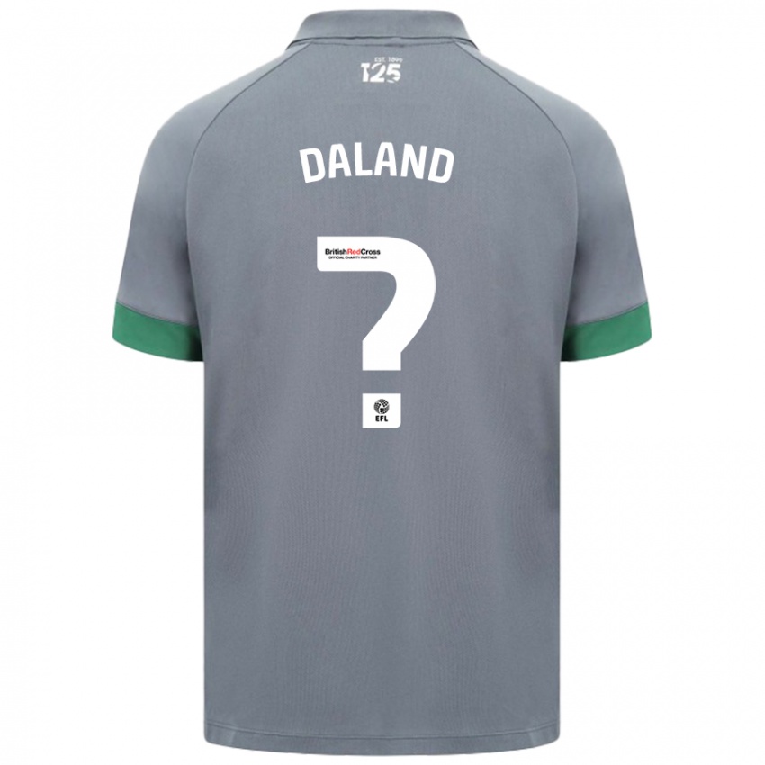 Uomo Maglia Jesper Daland #0 Grigio Scuro Kit Gara Away 2024/25 Maglietta