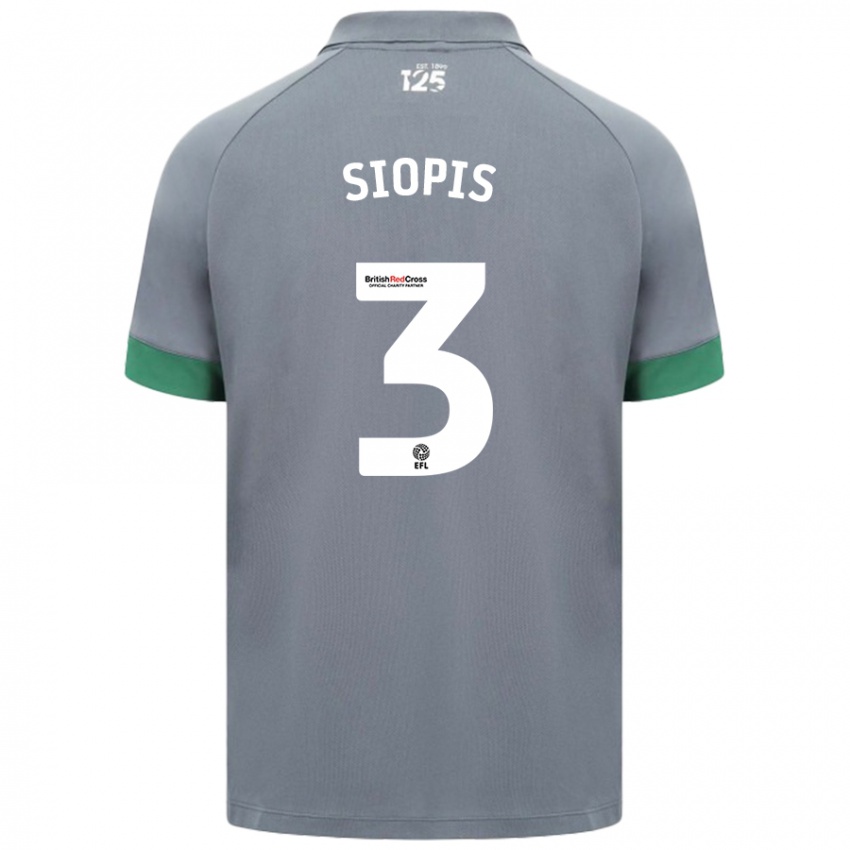 Uomo Maglia Manolis Siopis #3 Grigio Scuro Kit Gara Away 2024/25 Maglietta