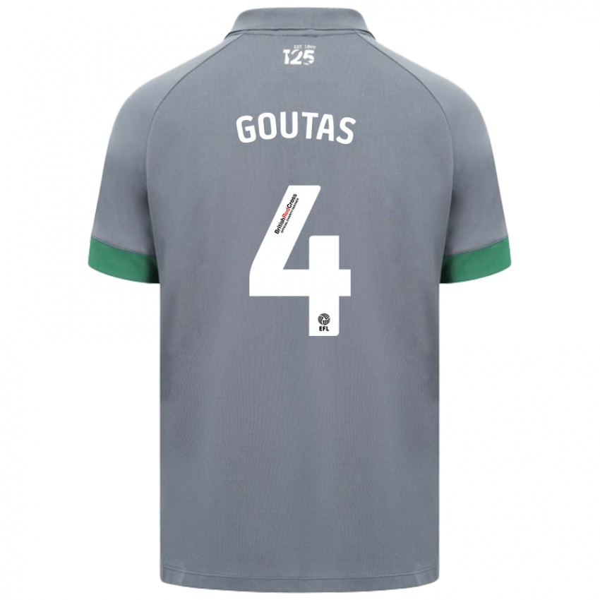 Uomo Maglia Dimitrios Goutas #4 Grigio Scuro Kit Gara Away 2024/25 Maglietta