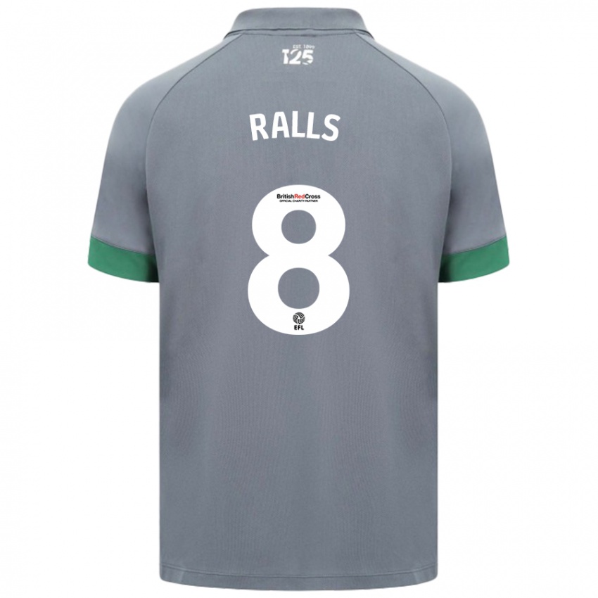 Uomo Maglia Joe Ralls #8 Grigio Scuro Kit Gara Away 2024/25 Maglietta