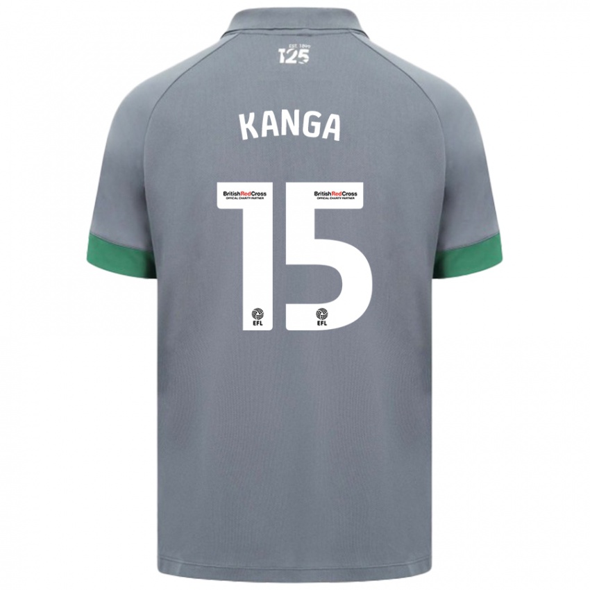 Uomo Maglia Wilfried Kanga #15 Grigio Scuro Kit Gara Away 2024/25 Maglietta