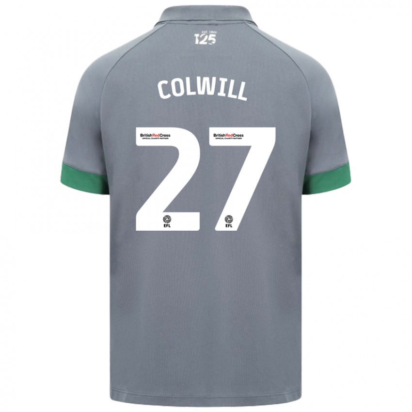 Uomo Maglia Rubin Colwill #27 Grigio Scuro Kit Gara Away 2024/25 Maglietta