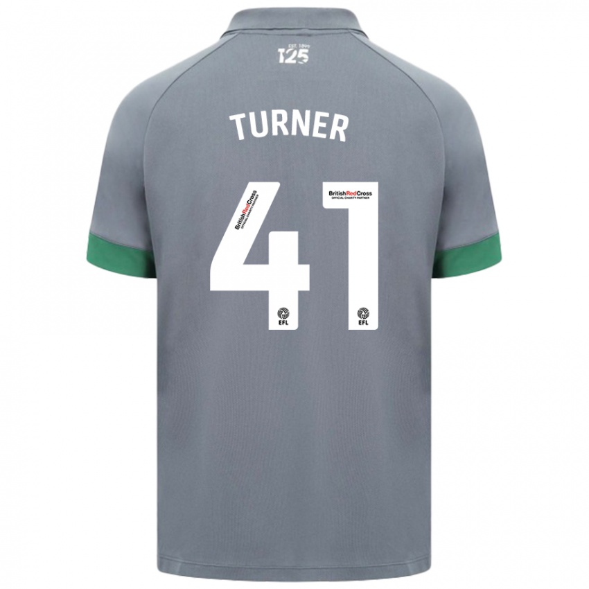 Uomo Maglia Matthew Turner #41 Grigio Scuro Kit Gara Away 2024/25 Maglietta