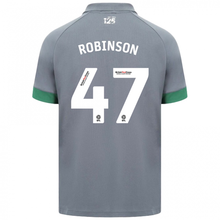 Uomo Maglia Callum Robinson #47 Grigio Scuro Kit Gara Away 2024/25 Maglietta