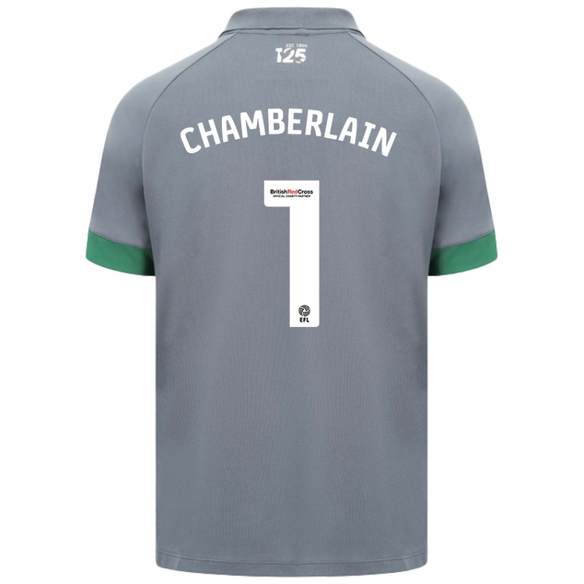 Uomo Maglia Ceryn Chamberlain #1 Grigio Scuro Kit Gara Away 2024/25 Maglietta