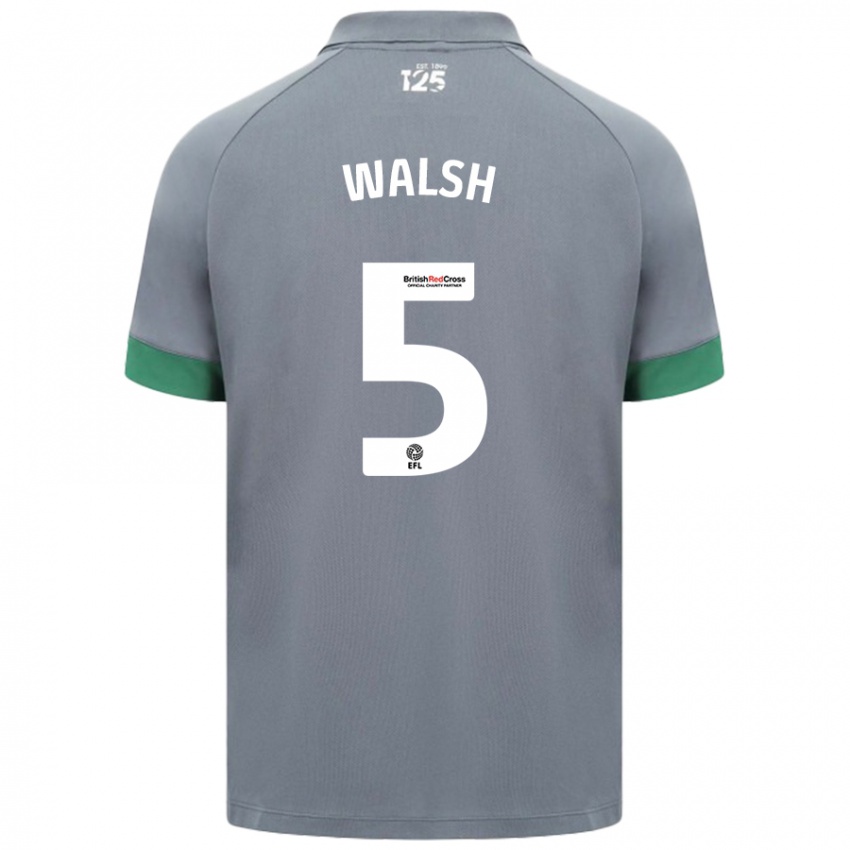 Uomo Maglia Siobhan Walsh #5 Grigio Scuro Kit Gara Away 2024/25 Maglietta