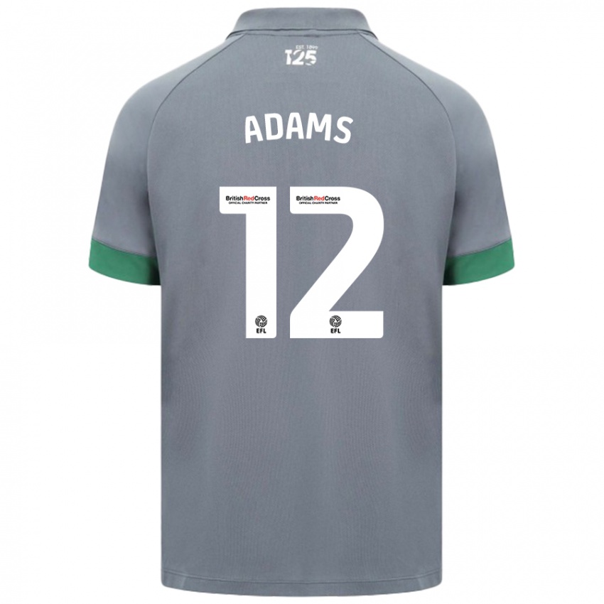 Uomo Maglia Kelly Adams #12 Grigio Scuro Kit Gara Away 2024/25 Maglietta