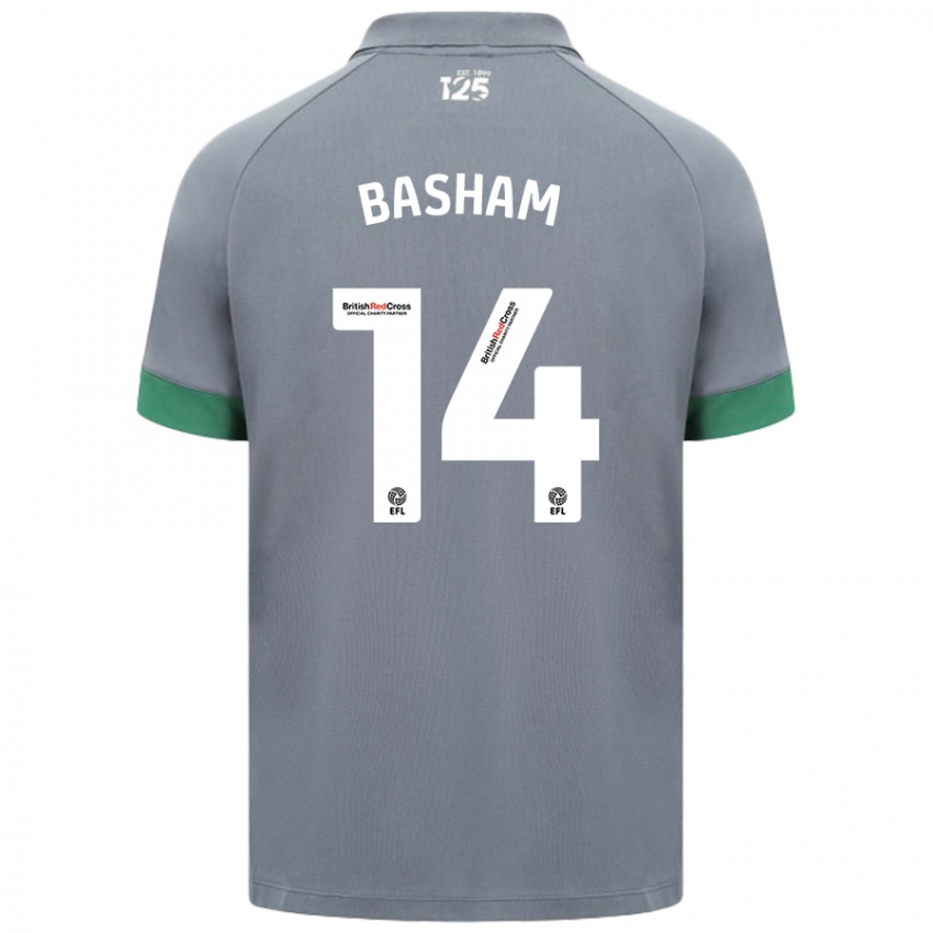 Uomo Maglia Olivia Basham #14 Grigio Scuro Kit Gara Away 2024/25 Maglietta