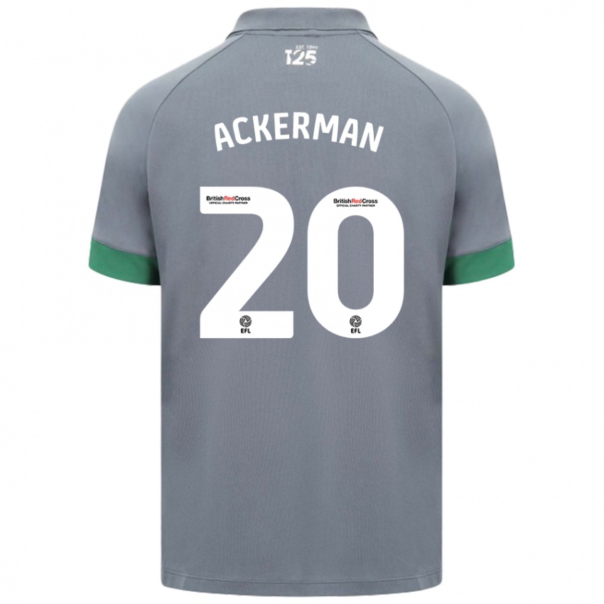 Uomo Maglia Mali Ackerman #20 Grigio Scuro Kit Gara Away 2024/25 Maglietta