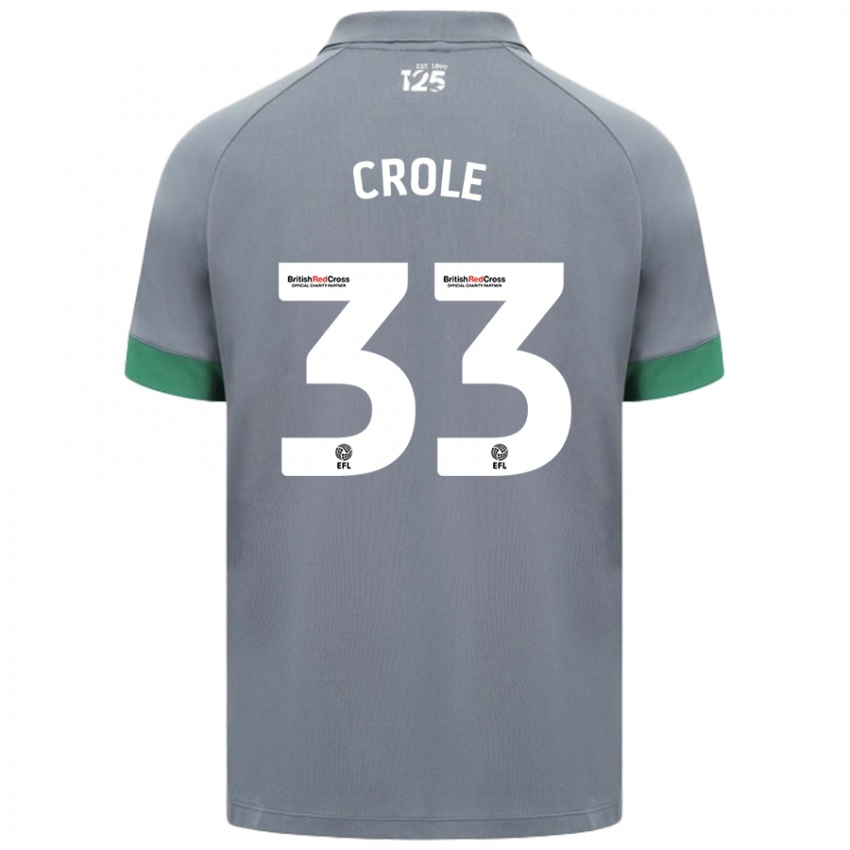 Uomo Maglia James Crole #33 Grigio Scuro Kit Gara Away 2024/25 Maglietta