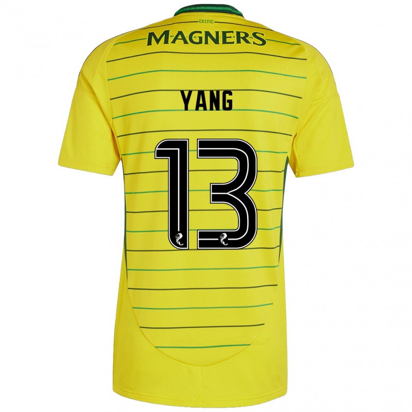 Uomo Maglia Hyun-Jun Yang #13 Giallo Kit Gara Away 2024/25 Maglietta