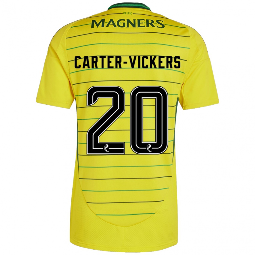 Uomo Maglia Cameron Carter-Vickers #20 Giallo Kit Gara Away 2024/25 Maglietta