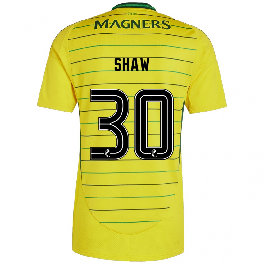 Uomo Maglia Liam Shaw #30 Giallo Kit Gara Away 2024/25 Maglietta