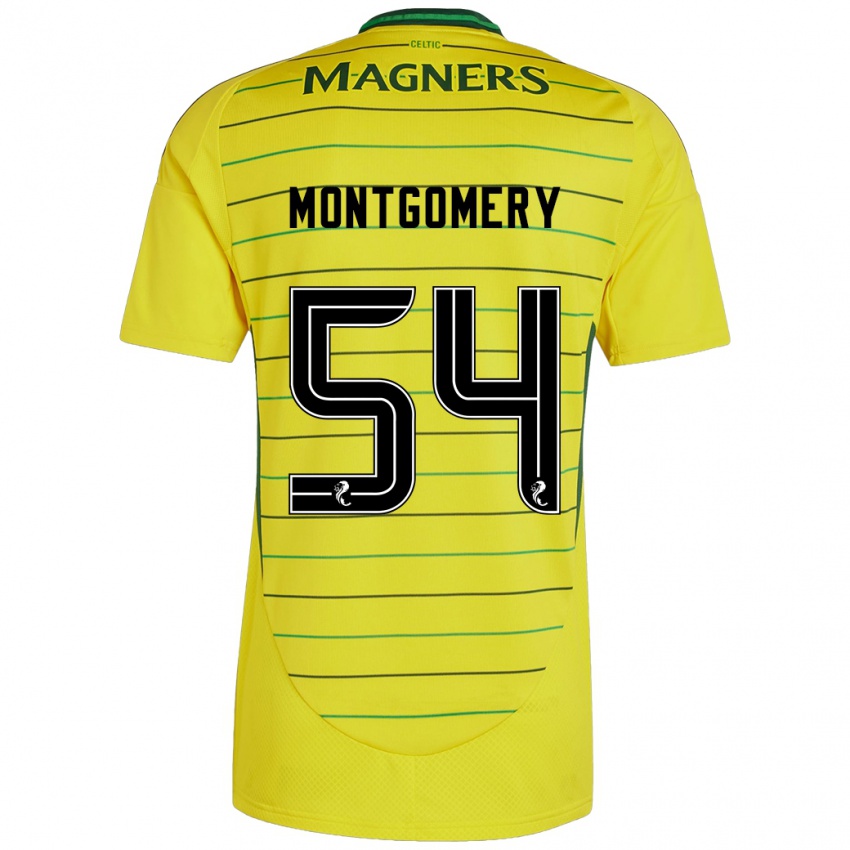 Uomo Maglia Adam Montgomery #54 Giallo Kit Gara Away 2024/25 Maglietta