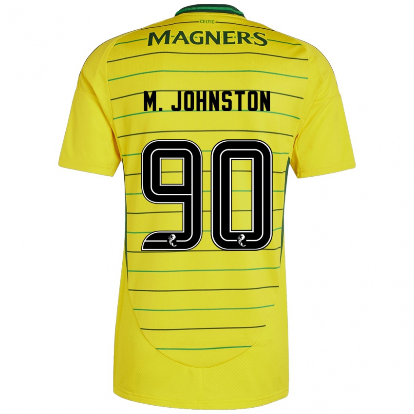 Uomo Maglia Mikey Johnston #90 Giallo Kit Gara Away 2024/25 Maglietta