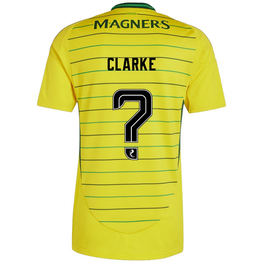 Uomo Maglia Josh Clarke #0 Giallo Kit Gara Away 2024/25 Maglietta