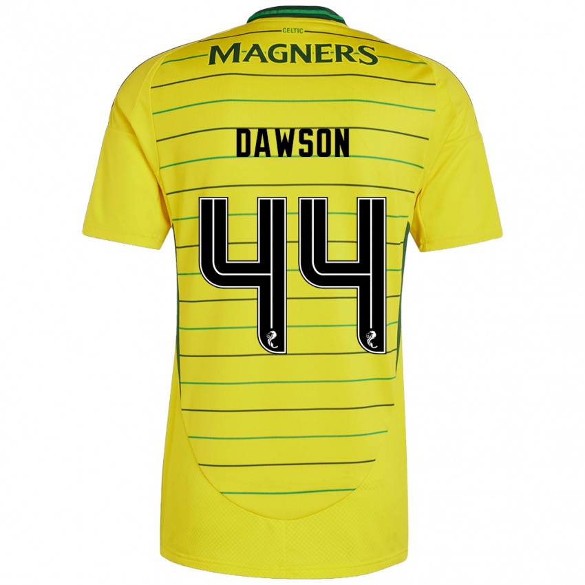 Uomo Maglia Joey Dawson #44 Giallo Kit Gara Away 2024/25 Maglietta