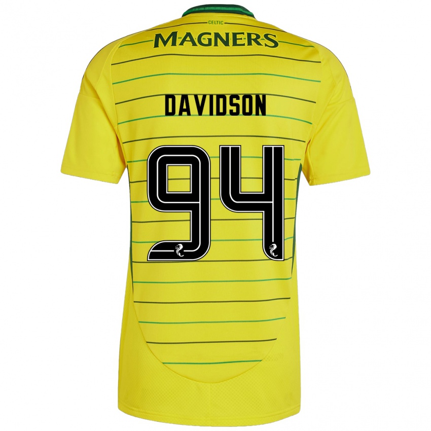 Uomo Maglia Bruno Davidson #94 Giallo Kit Gara Away 2024/25 Maglietta