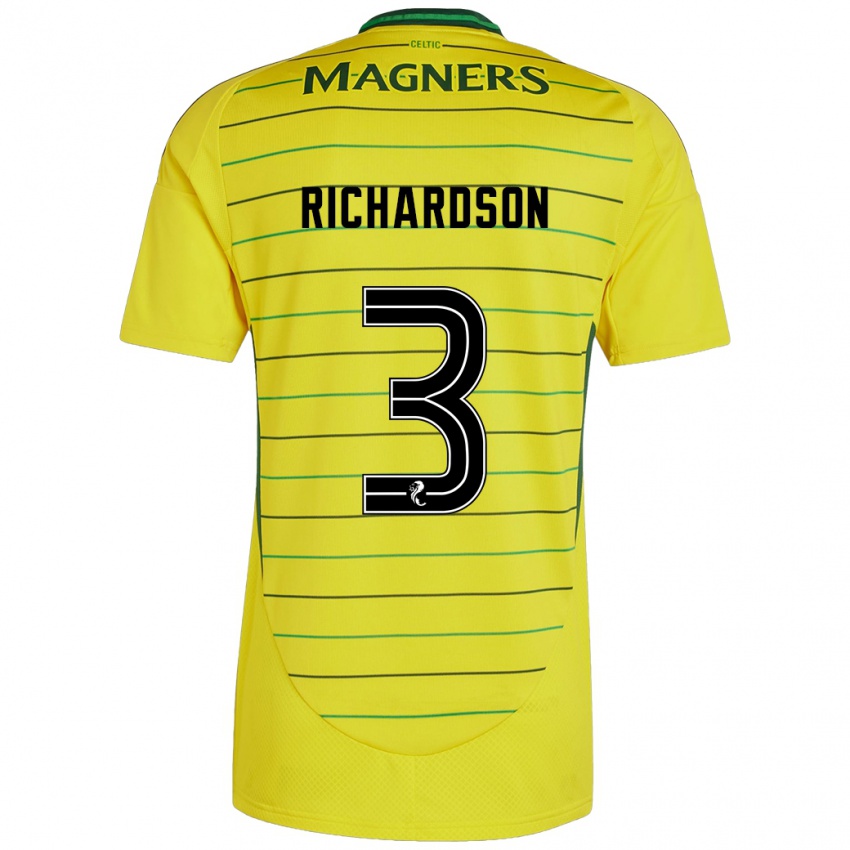 Uomo Maglia Amy Richardson #3 Giallo Kit Gara Away 2024/25 Maglietta