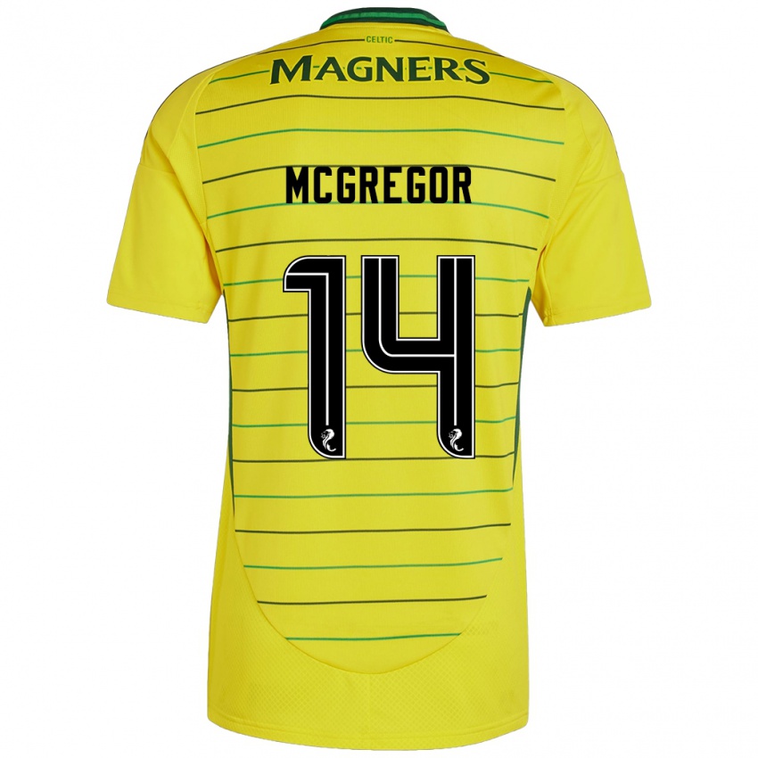 Uomo Maglia Shannon Mcgregor #14 Giallo Kit Gara Away 2024/25 Maglietta