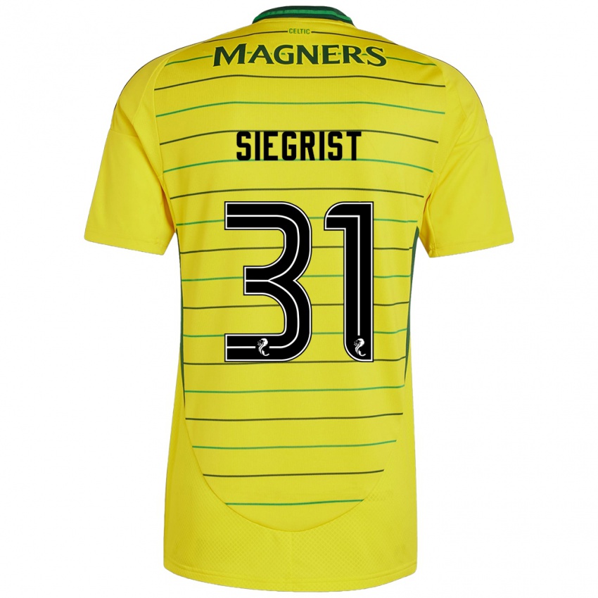 Uomo Maglia Benjamin Siegrist #31 Giallo Kit Gara Away 2024/25 Maglietta