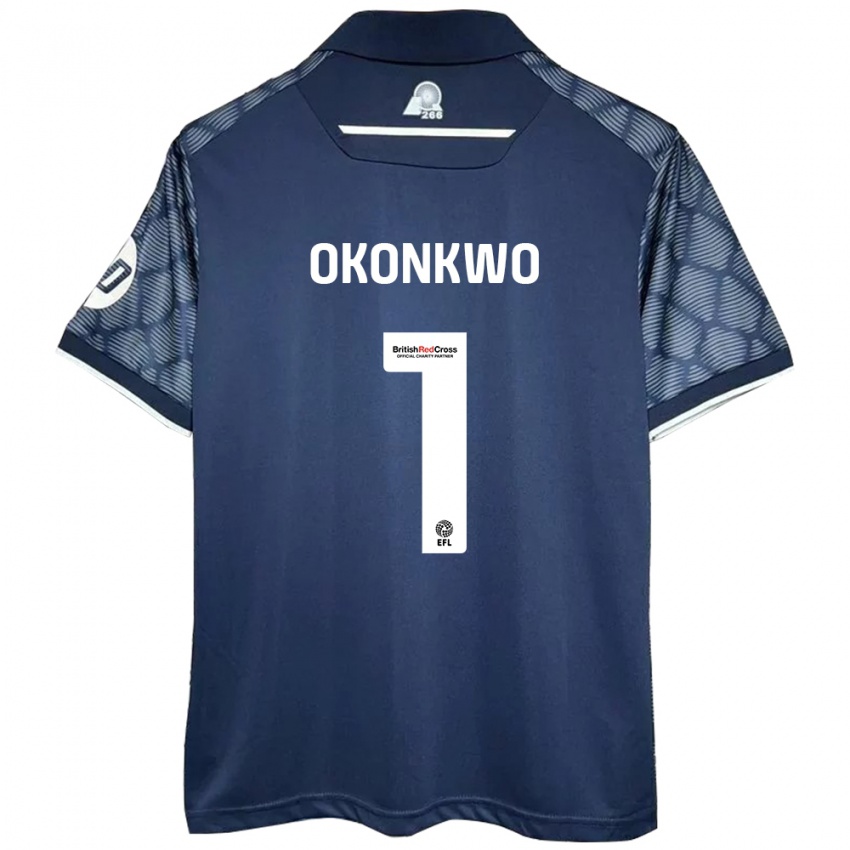 Uomo Maglia Arthur Okonkwo #1 Nero Kit Gara Away 2024/25 Maglietta