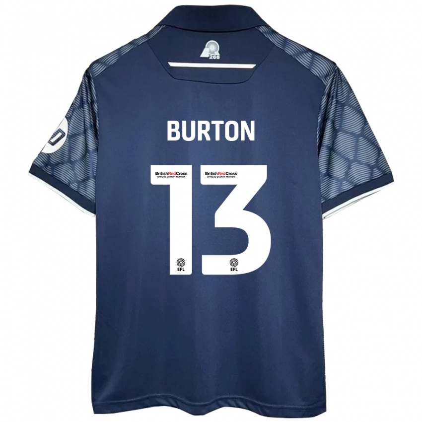 Uomo Maglia Callum Burton #13 Nero Kit Gara Away 2024/25 Maglietta