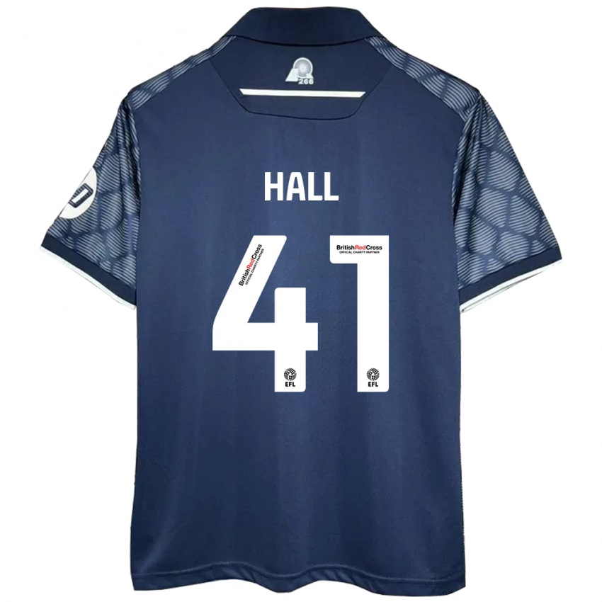 Uomo Maglia Liam Hall #41 Nero Kit Gara Away 2024/25 Maglietta