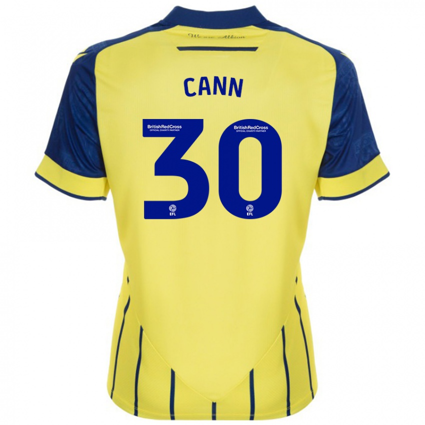 Uomo Maglia Ted Cann #30 Giallo Blu Kit Gara Away 2024/25 Maglietta