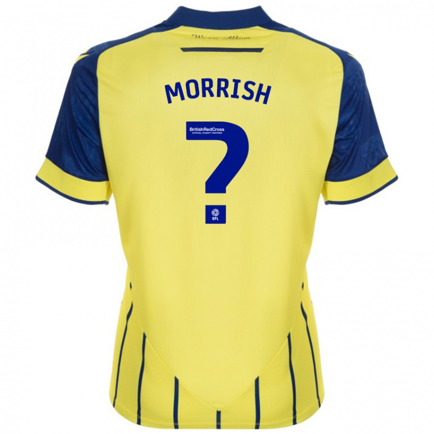 Uomo Maglia Rhys Morrish #0 Giallo Blu Kit Gara Away 2024/25 Maglietta