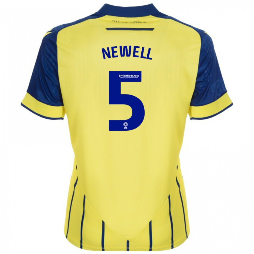 Uomo Maglia Lucy Newell #5 Giallo Blu Kit Gara Away 2024/25 Maglietta