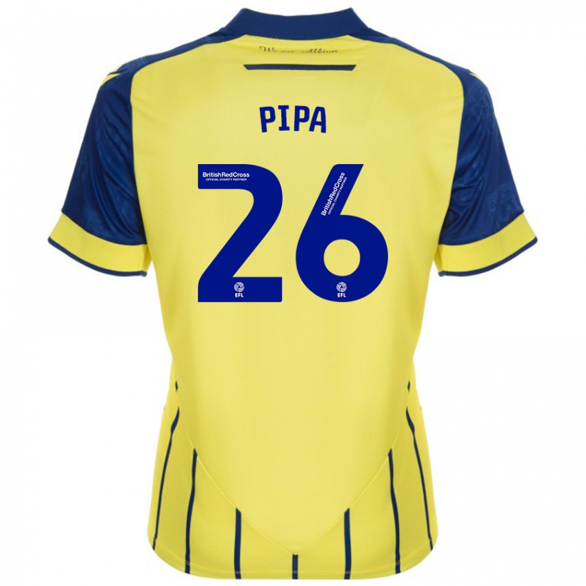 Uomo Maglia Pipa #26 Giallo Blu Kit Gara Away 2024/25 Maglietta