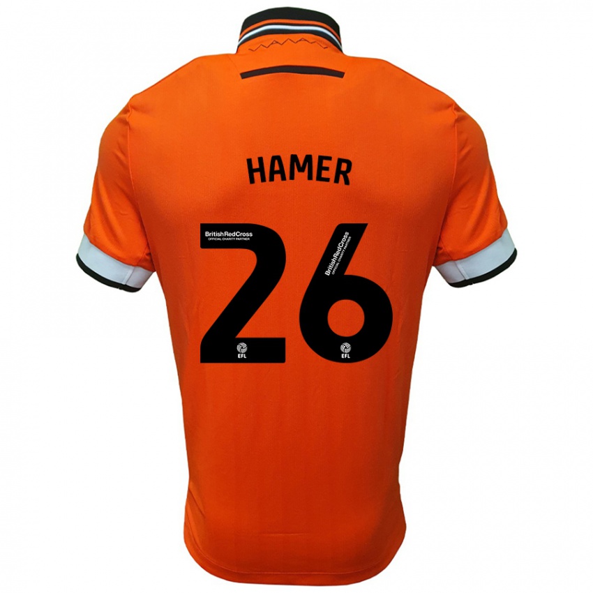 Uomo Maglia Ben Hamer #26 Arancione Bianco Kit Gara Away 2024/25 Maglietta