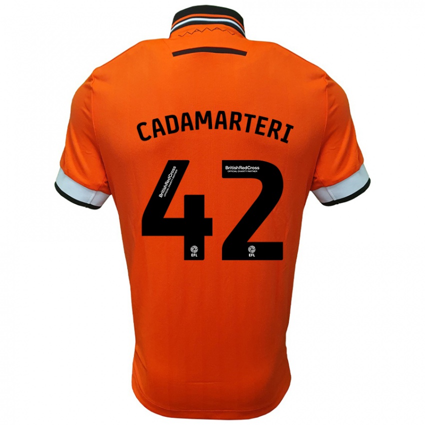 Uomo Maglia Bailey Cadamarteri #42 Arancione Bianco Kit Gara Away 2024/25 Maglietta