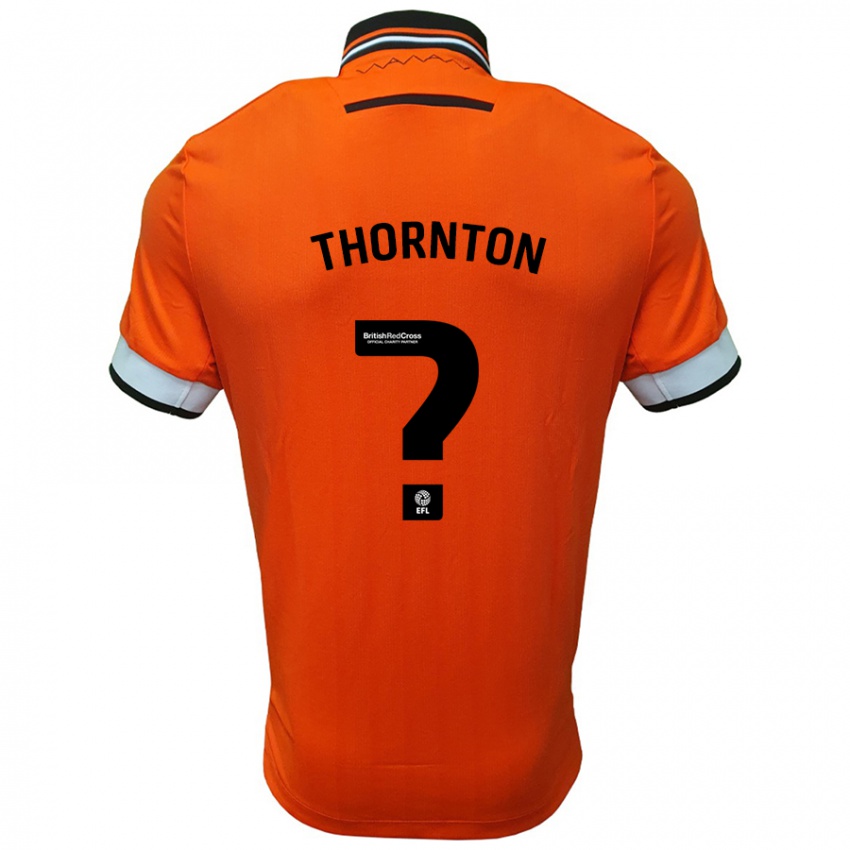 Uomo Maglia Jarvis Thornton #0 Arancione Bianco Kit Gara Away 2024/25 Maglietta