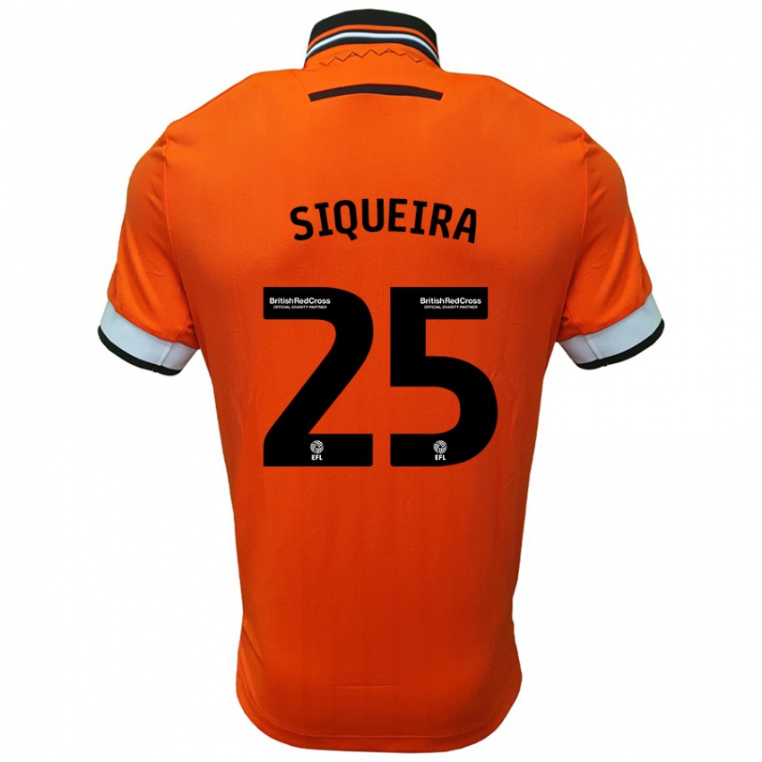 Uomo Maglia Guilherme Siqueira #25 Arancione Bianco Kit Gara Away 2024/25 Maglietta