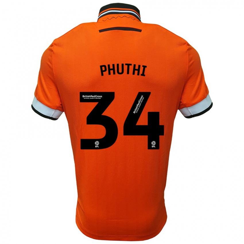 Uomo Maglia Joey Phuthi #34 Arancione Bianco Kit Gara Away 2024/25 Maglietta