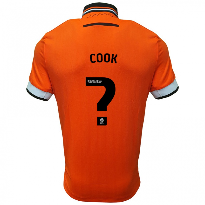 Uomo Maglia Luke Cook #0 Arancione Bianco Kit Gara Away 2024/25 Maglietta