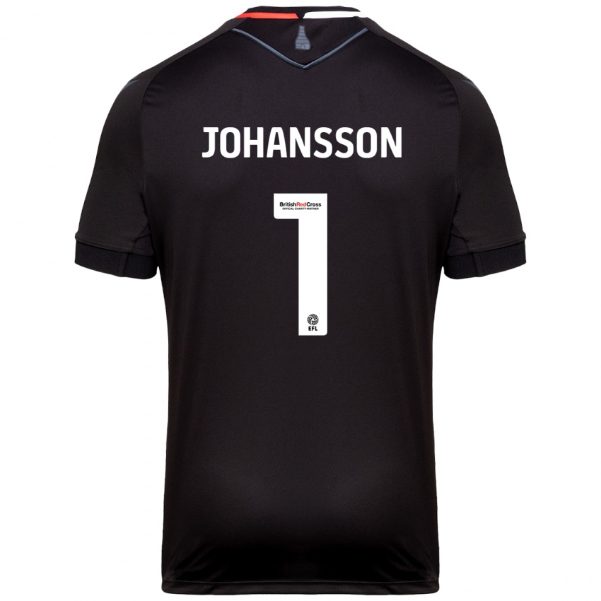 Uomo Maglia Viktor Johansson #1 Nero Kit Gara Away 2024/25 Maglietta