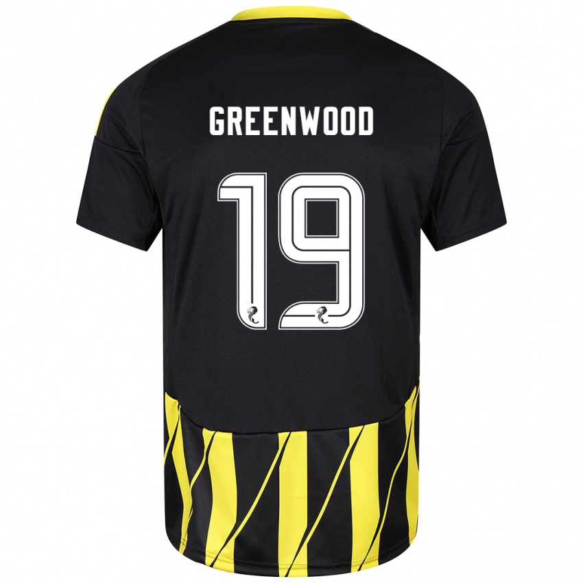 Uomo Maglia Brodie Greenwood #19 Nero Giallo Kit Gara Away 2024/25 Maglietta