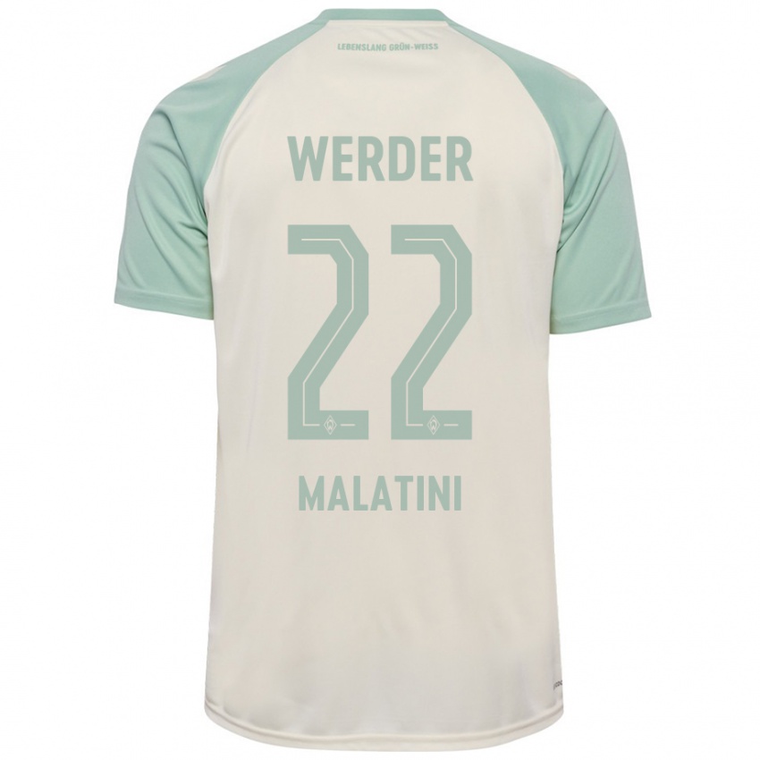 Uomo Maglia Julián Malatini #22 Bianco Sporco Verde Chiaro Kit Gara Away 2024/25 Maglietta